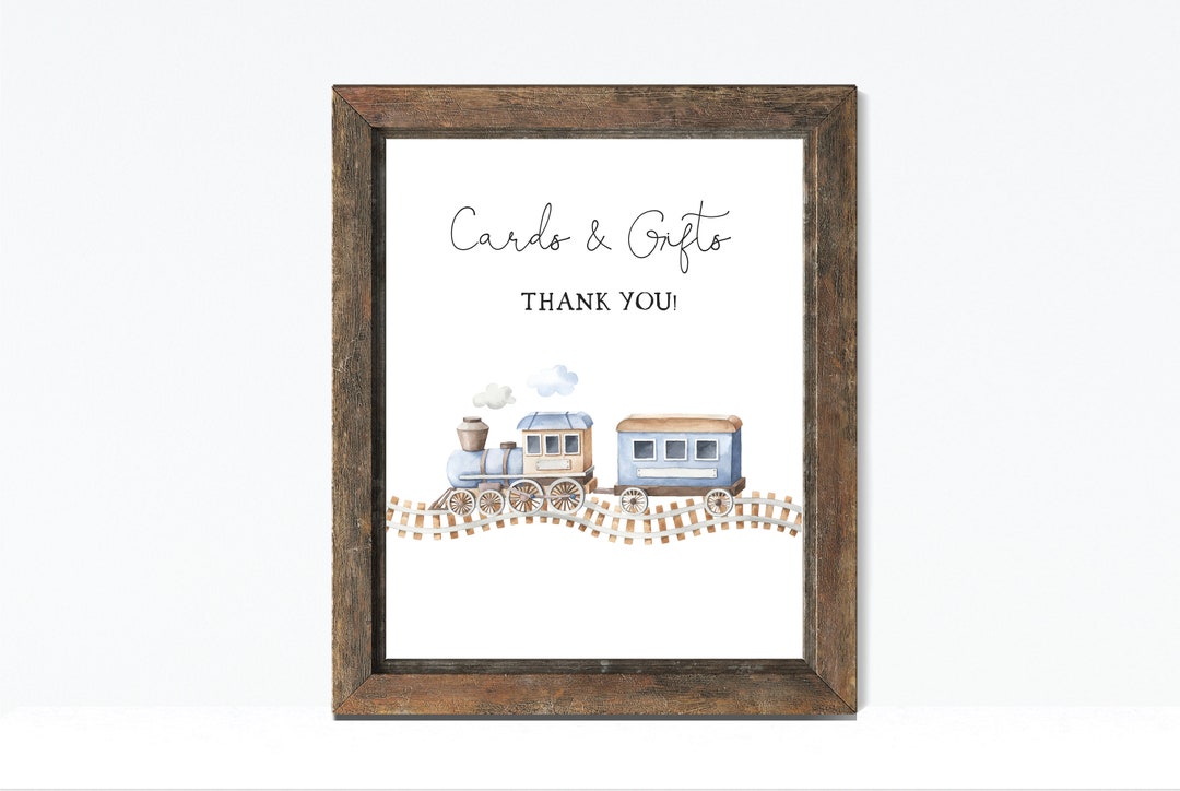 Train Gift Table Sign | Printable Train Cards and Gifts Sign Instant ...
