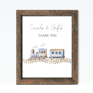 Train Gift Table Sign | Printable Train Cards and Gifts Sign Instant ...