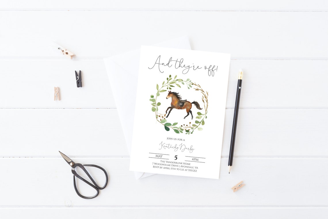 Printable Kentucky Derby Party Invitation Instant Download Etsy