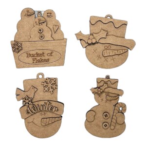Lot d'ornements bonhomme de neige - Lot de 4