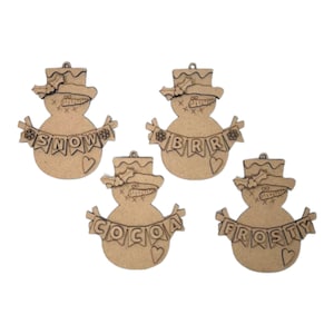 Décorations "bannière bonhomme de neige" - Lot de 4