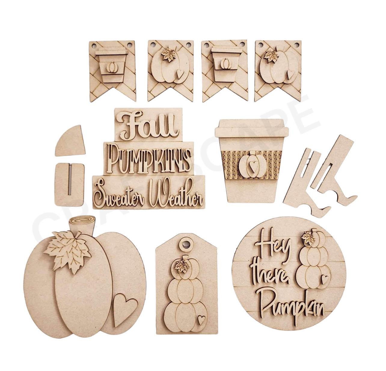 Hello Pumpkin" Tiered Tray Decor Set
