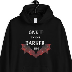 Spooky dragon wings Hoodie. Unisex dragon wings sweatshirt. Mysterious Spooky bat wings hoodie. Gift for flying dragon lovers, bat lovers