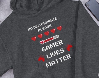 Funny gamer Hoodie for teen, men, women, adult. Cute gaming adult sweatshirt. Gift for game lover, video game player and gaming enthusiast.