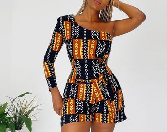 African Print Zanzi Top & Shorts Set