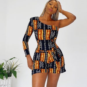 African Print Zanzi Top & Shorts Set