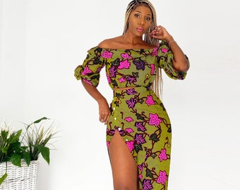 African Print Andia Slit Skirt & Top