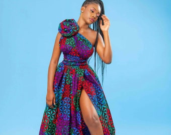 African Print Infinity Dress Euphoria: Ankara Cotton Maxi Dress with Slit, Kente dress, African print dress, African dress, African designs