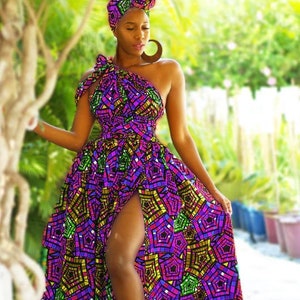 African Print Belle Rainbow Infinity Dress