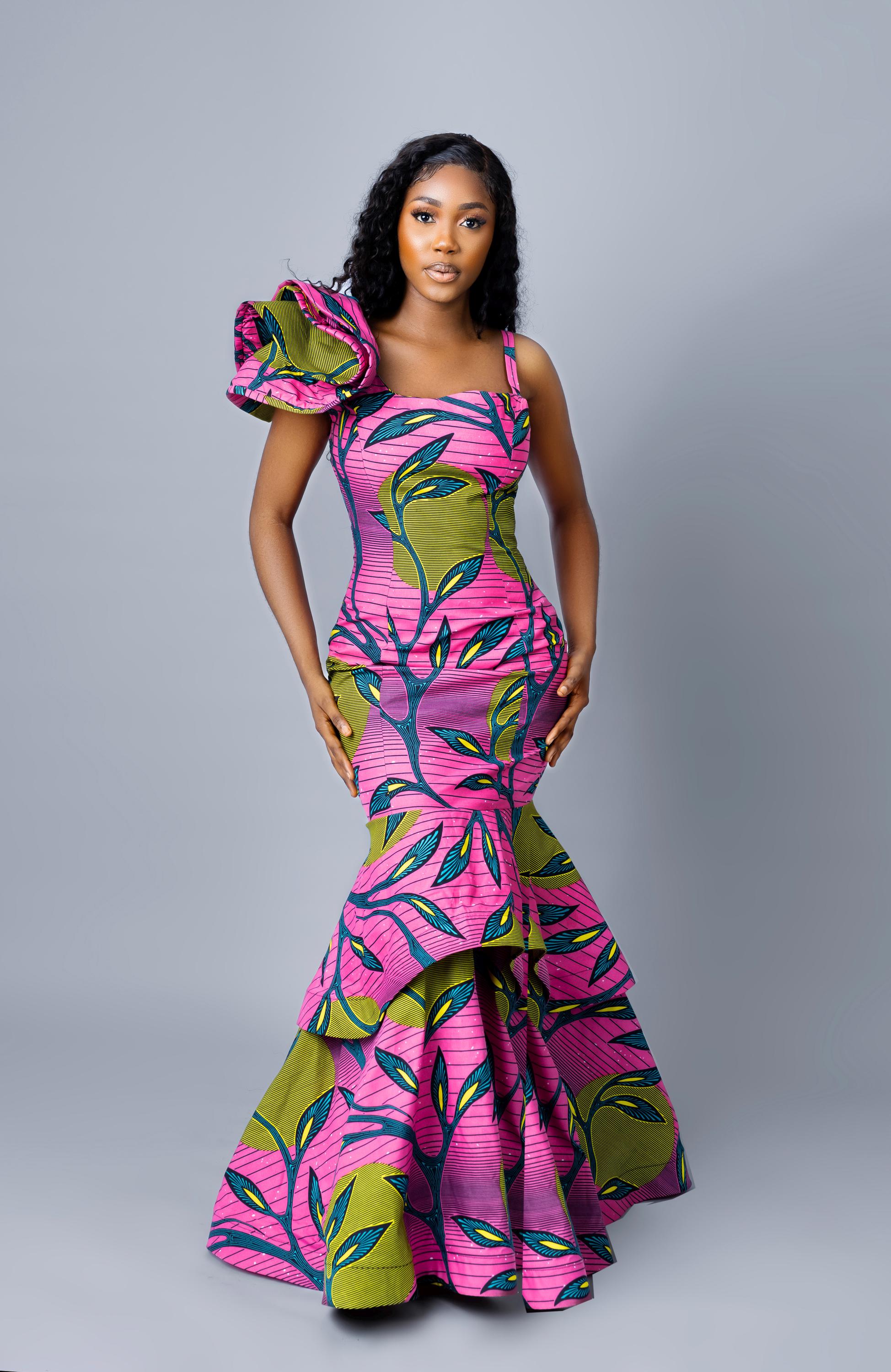 african print evening dresses African Print Evening Dress Habiti Red, African dress, African Print dress, Kente dress, Ankara dress, African clothing, Ankara clothing