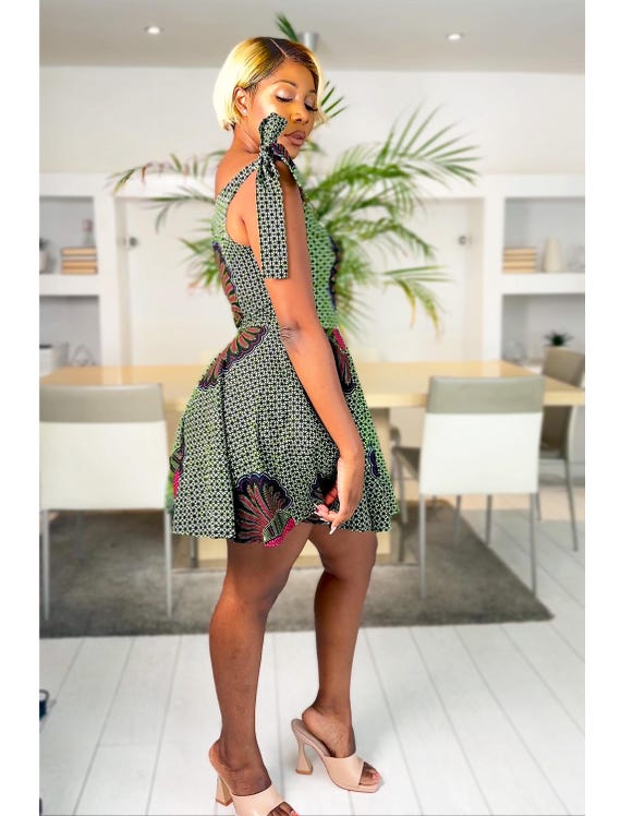 green emerald velvet dress Ndebele Stretch dress