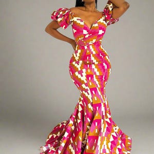 sachin and babi light blue dress Kente Wedding Dress