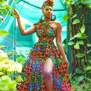 African Print Belle Rainbow Infinity Dress image 3