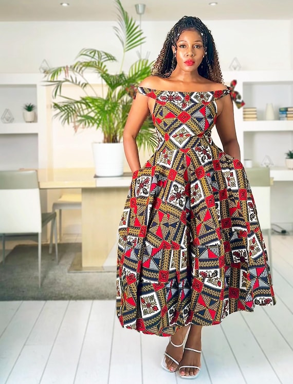 African Print Dress Eshe, African Dress, African Print Dress, African  Clothing, Kente Dress, African Evening Dress, Ankara Dress, - Etsy Israel