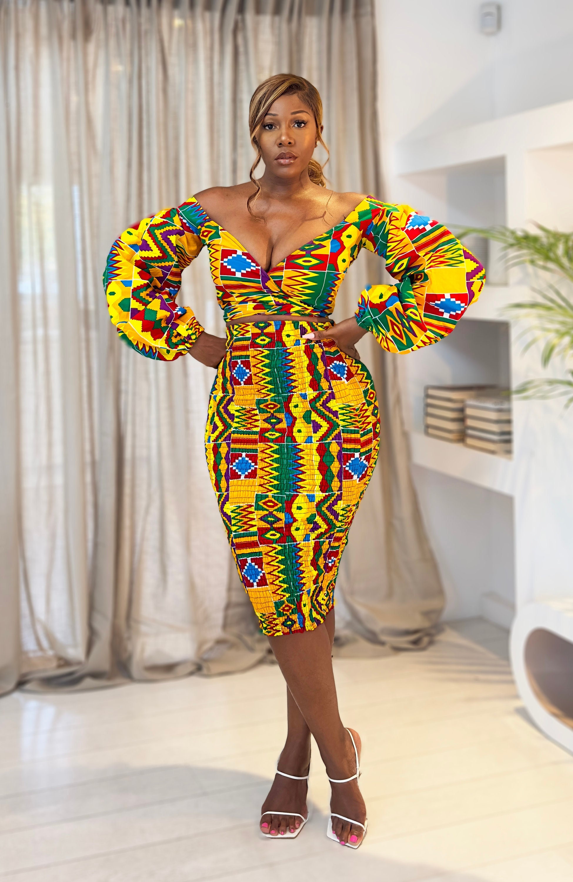 African Print Corset Top, Sleeveless Peplum Blouse African