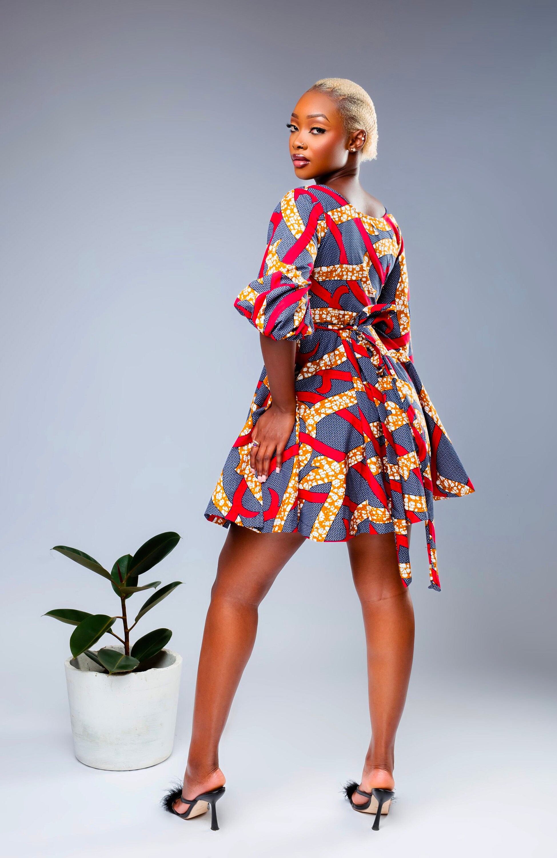 ヌキテパEthnic Print Flare Sleeve Dress ヌキテパ Ethnic Print Flare Sleeve Dress