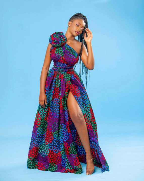 African Print Infinity Dress Euphoria: Ankara Cotton Maxi Dress with Slit, Kente dress, African Print dress, African dress, African designs
