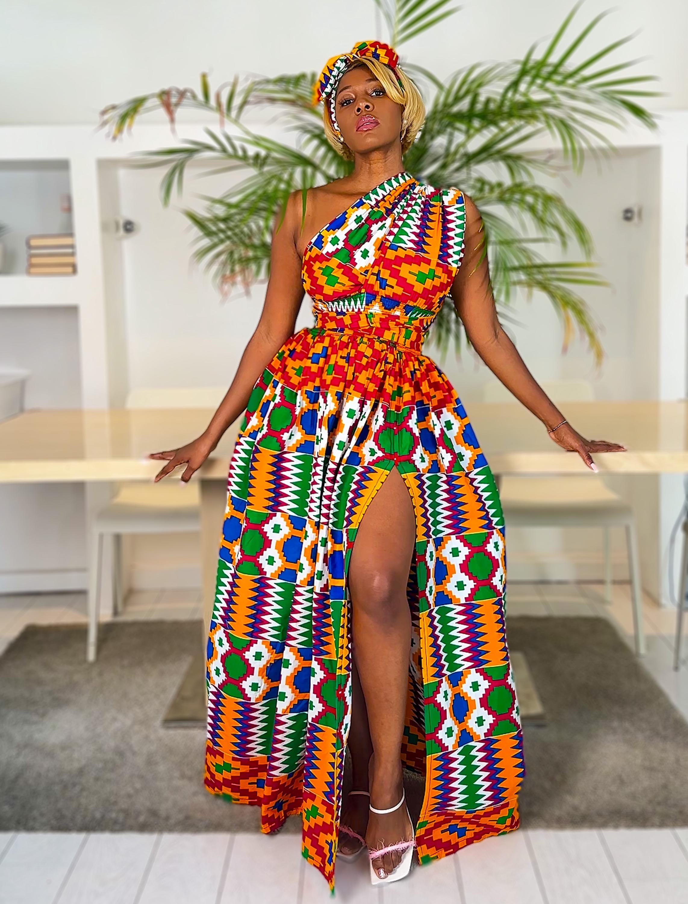 African Print Infinity Dress Amahle, Ankara Clothing, Kente
