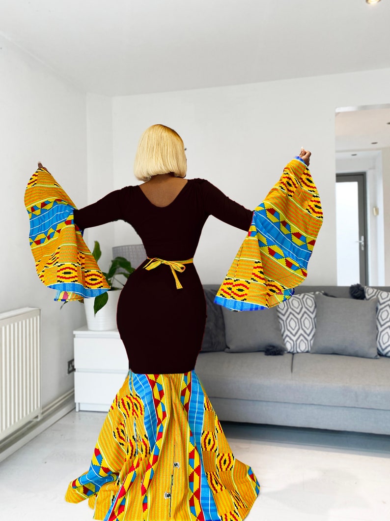 African Print Thandi Black Evening Dress image 2