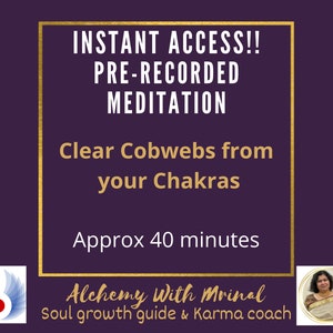 Instant download - &quot;Clear Cobwebs from your Chakras&quot; pre-recorded meditation
