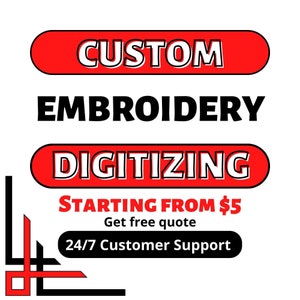 Custom Embroidery Digitizing, Logo Digitizing, Embroidery Digitizing Service, Image Digitizing Embroidery, Custom Digitize