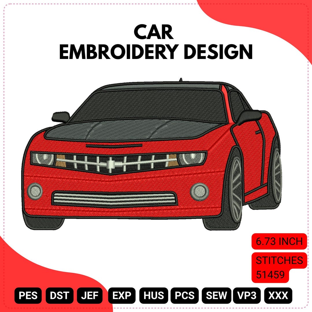 Sports Car Embroidery Design - Modern Auto Machine Embroidery ...