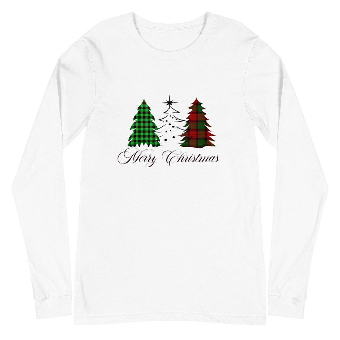 Merry Christmas Tshirt Unisex Long Sleeve Tee Happy Holidays Etsy