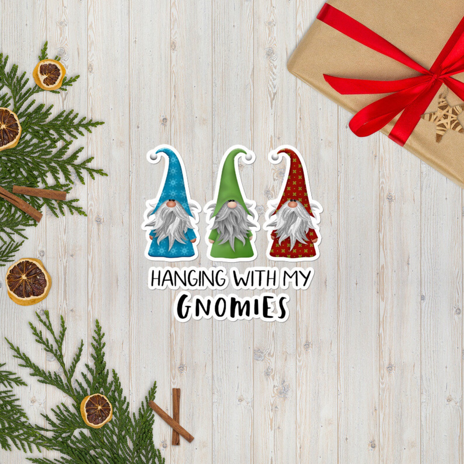 Hanging With My Gnomies Sticker Merry Christmas Sticker - Etsy