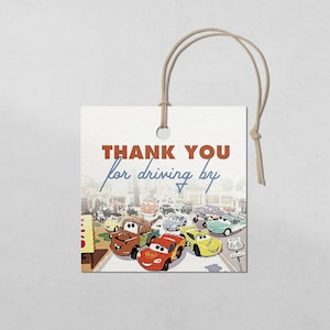 3x3 Disney Cars Radiator Springs • Thank You Tags