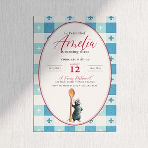 Le Petit Chef Disney Ratatouille • Digital & Printable Birthday Invitation