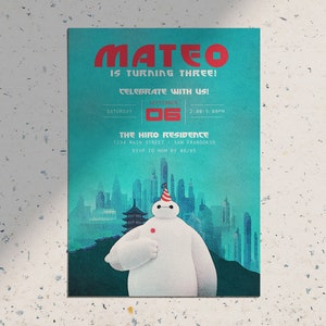 Big Hero 6 Baymax • Druckbare digitale Einladung zur Geburtstagsparty
