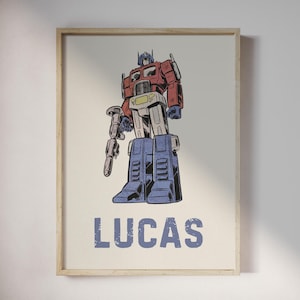 18x24 Modern Transformers Optimus Prime Classic Vintage •  Personalized Canva Poster