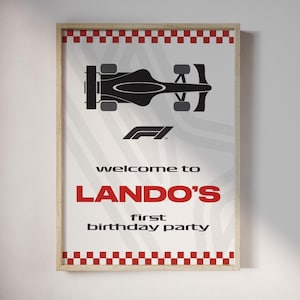 18x24 Formula 1 Modern Simple Birthday Party Welcome Sign • Printable Download Invite