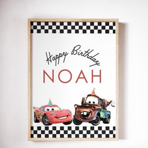 Lightning Mcqueen & Mater • Disney Cars Digital Printable Birthday Poster Print