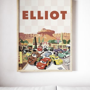 18x24 Radiator Springs Lightning Mcqueen Porshe & Mater • Disney Cars Personalized Poster