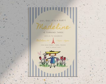 Canva Madeline Flowers Birthday Party Invitation • Canva Template Instant Download Printable Digital Invite