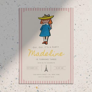 Canva Madeline Happy Birthday Vintage Birthday Party Invitation • Canva Instant Download Printable Digital Download Invite