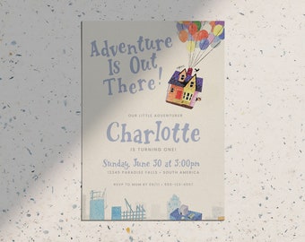 Disney Up Adventure attend une invitation d'anniversaire • Invitations numériques et imprimables