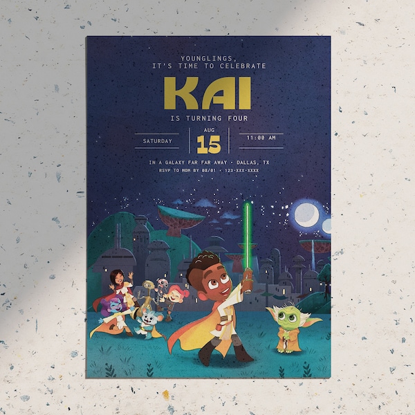 Star Wars Young Jedi Adventures Invitation • Disney Plus Birthday Invitation