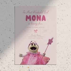 Nanalan Mona Who&#39;s That Wonderful Girl • Digital & Printable Birthday Invitation