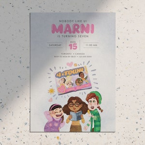 Disney Pixar Turning Red 4*Town Band Fan Geburtstagseinladung • Druckbare Digitale Geburtstagsfeier-Einladung