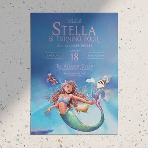 Disney The Little Mermaid Ariel 2023 • Digital Printable Editable Birthday Invitation