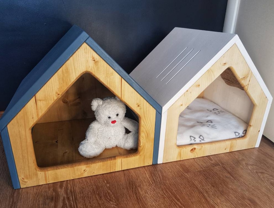 Modern cat house/ indoor wooden dog house crate kennel/ pet Etsy