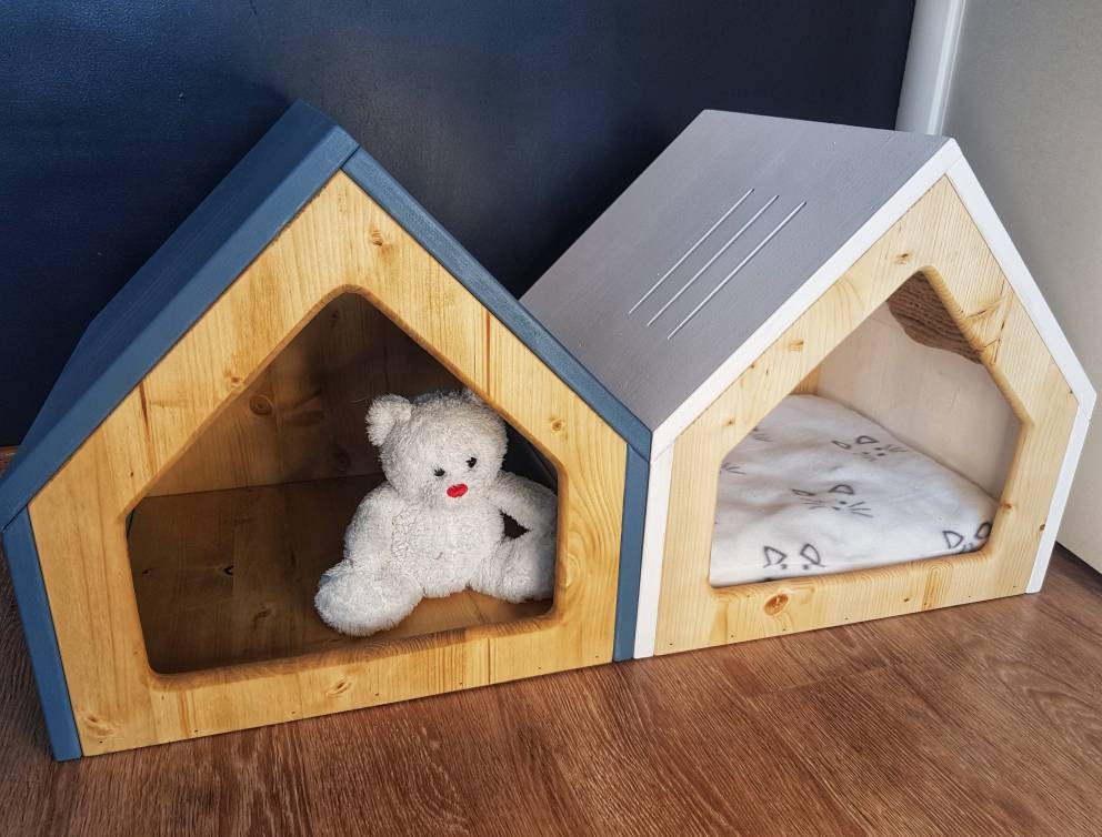 Modern cat house/ indoor wooden dog house crate kennel/ pet Etsy