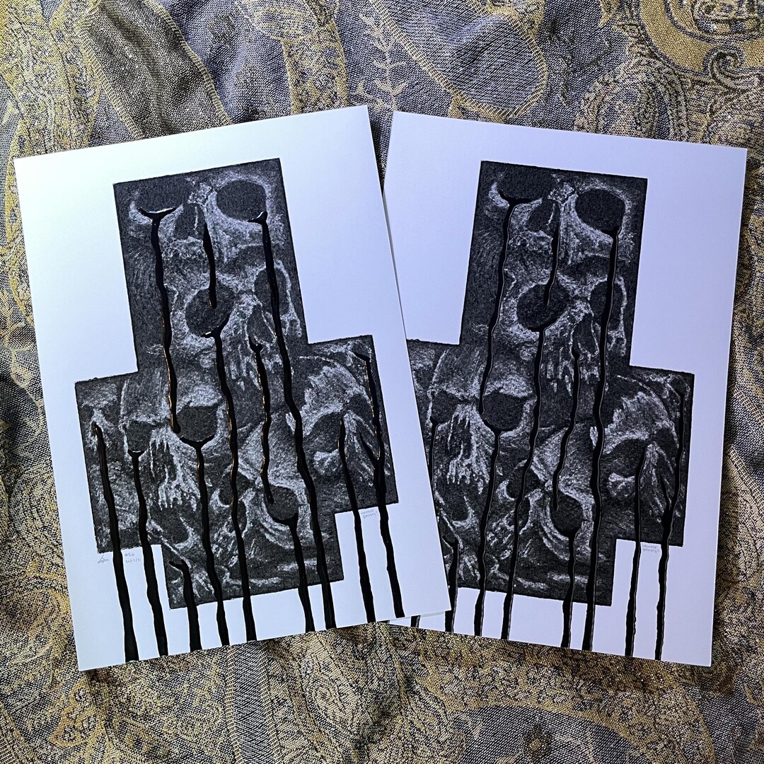 No.56 “unholy Ghosts” - Skull Inverted Cross Gothic Dark Art Horror ...