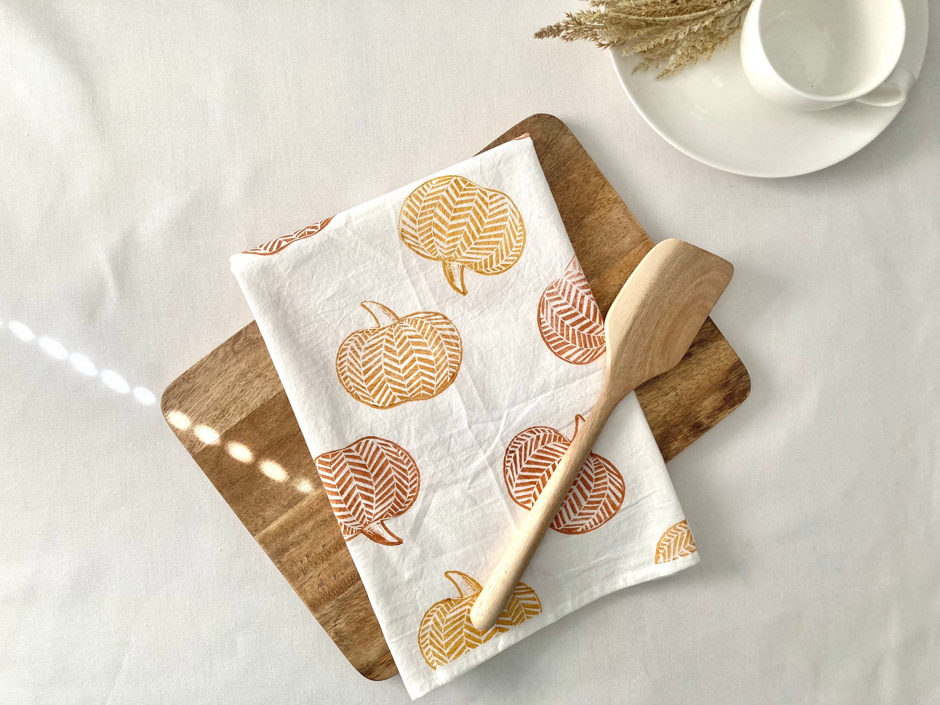 Kürbis Geschirrtuch/ Herbst Küchentuch / Baumwoll geschirrtuch | Etsy