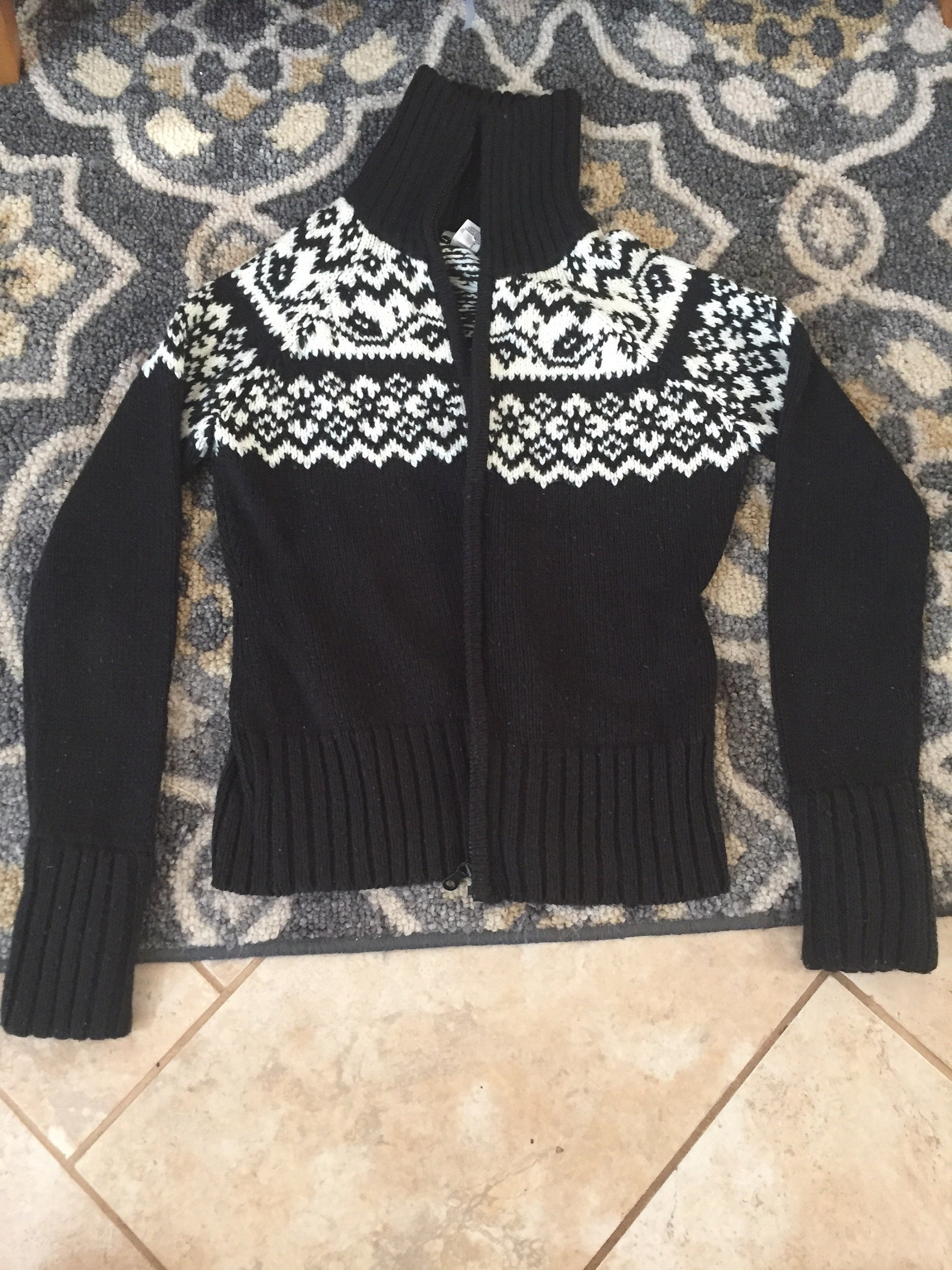 Black and white knitted sweater Etsy