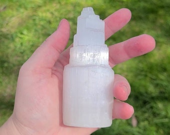 4" Selenite Tower, Satin Spar Tower, 280ish Grams Each