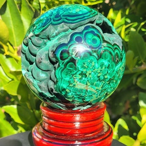 Druzy Malachite Sphere, 3.9" 100mm 4.6 LB, 2087 Grams, with FREE SHIPPING, Malachite Crystal Ball