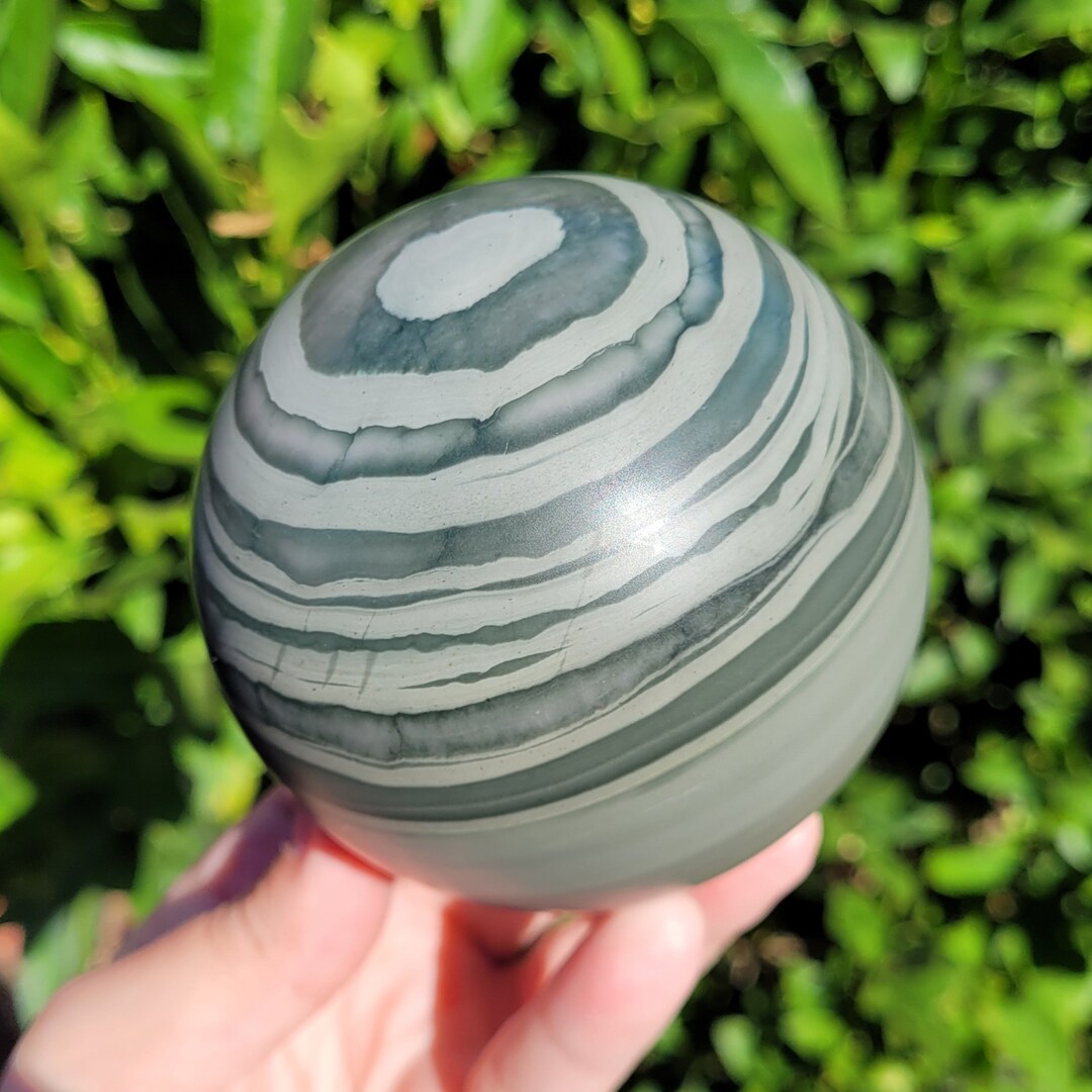 Green Zebra Jasper Sphere 87mm 3.4 961g With FREE Etsy